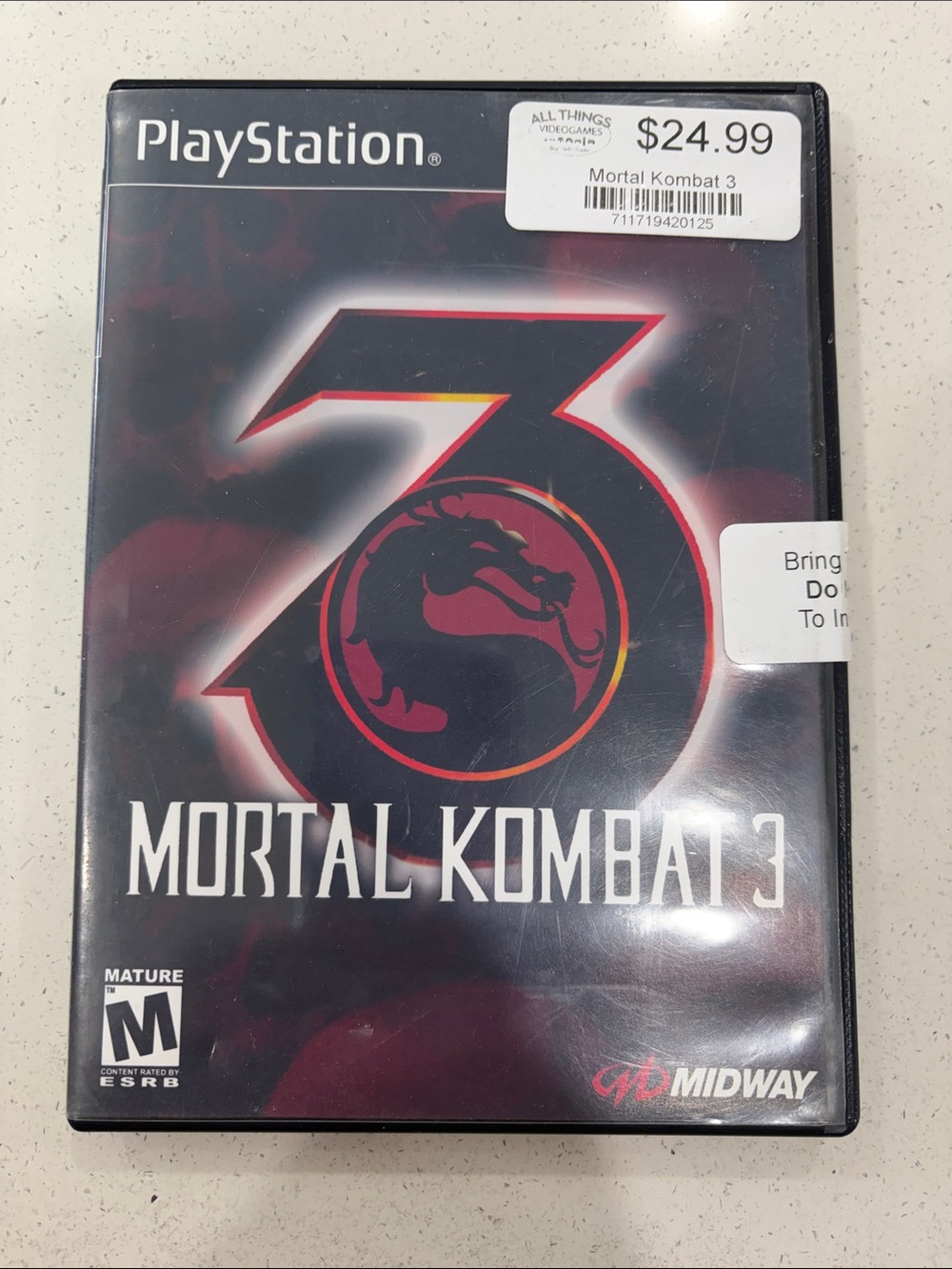 Sony PlayStation Mortal Kombat 3 - Black and Red Case
